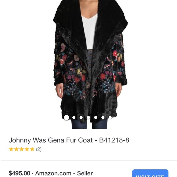 ❤️BLACK suede JACKET COAT faux FUR❤️Embroidered - Picture 8 of 8